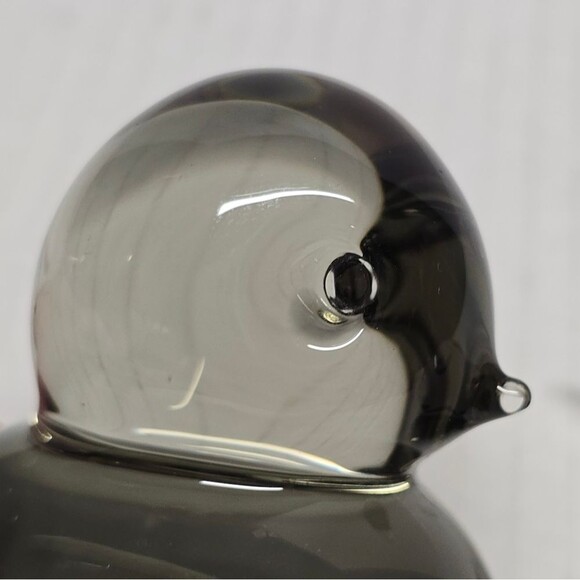 Reijmyre Glasbruk Sweden Smokey Gray Crystal Glass Bird Figurines Set Of 2 - Picture 4 of 9